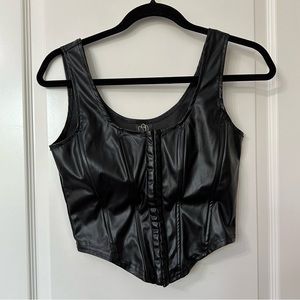Faux leather corset top